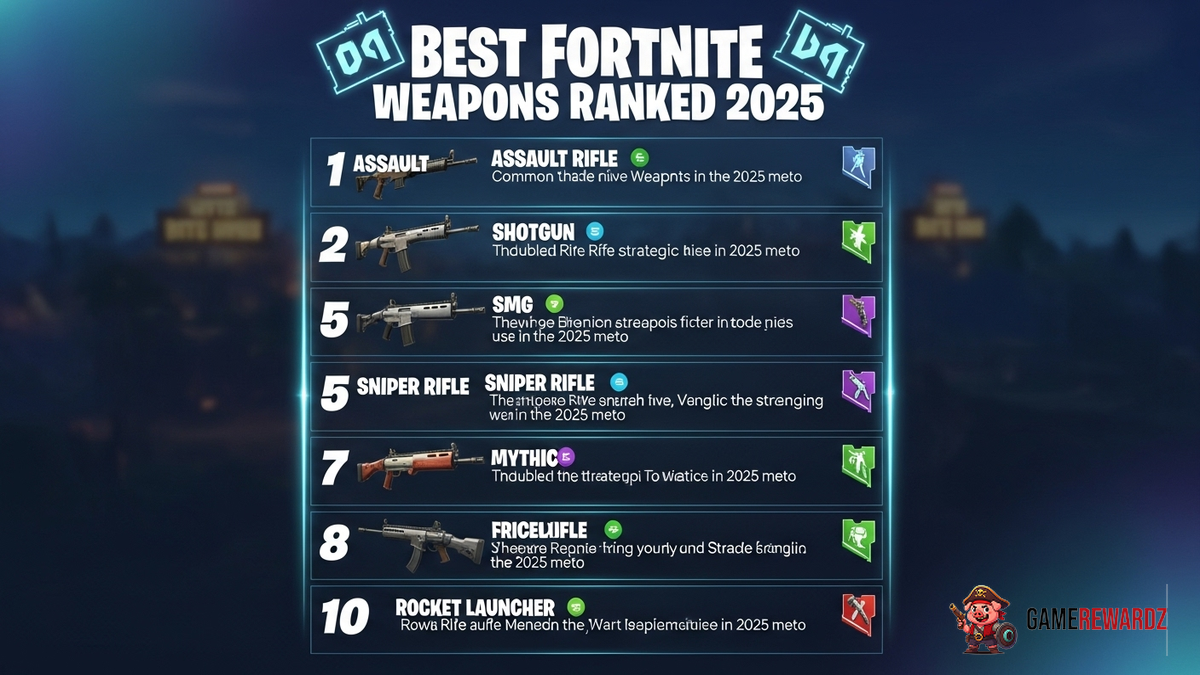 Best Fortnite Weapons Ranked 2025